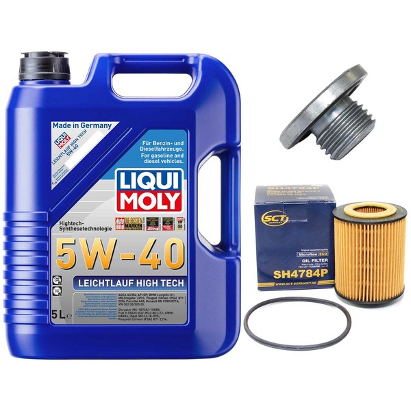 MotoröL Filter Set 5W-40 5 Liter + ÖLablassschraube FüR Opel Vectra B Saab 9-3-image