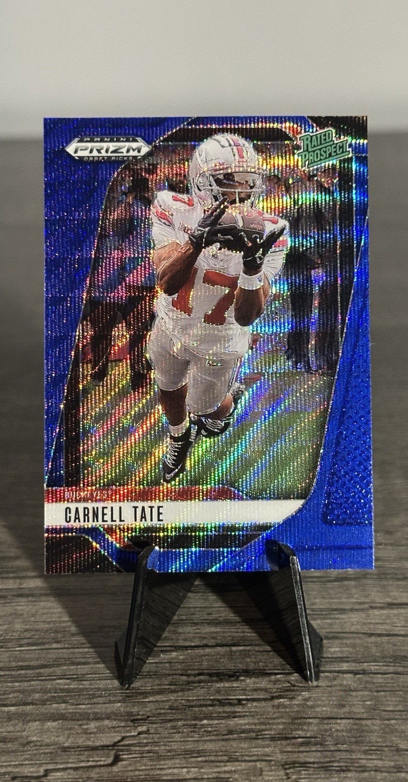 Carnell Tate 2025 Panini Prizm Draft Picks #68 Blue Wave Prizm /299 (RC)