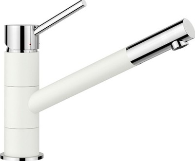 BLANCO KANO Küchenarmatur Küchen Hochdruck Armatur Silgranit weiss/chrom 525030