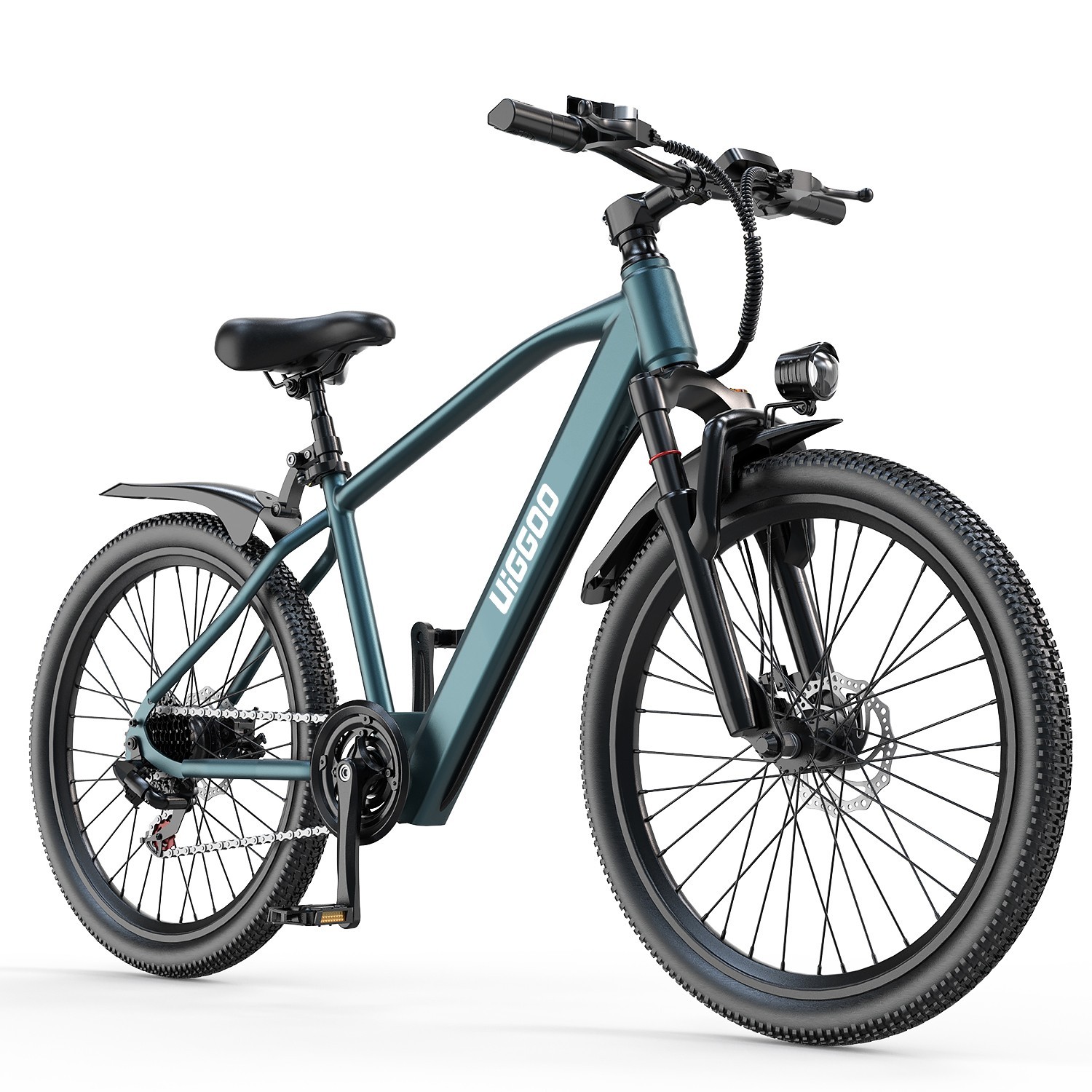 Bici Elettrica Trekking 24/26 Pollici, RH 48 cm, 360 Wh Verde Bici Elettrica