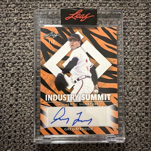 2021 Leaf Greg Maddox Industry Summit 1/1 Tiger Auto Sealed ISA-GM1