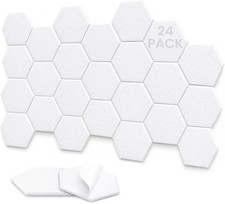 12 Inch Hexagon Acoustic Panels Pack of 24 Self-Adhesive Felt Wall Art Office
