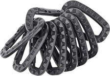 Tactical Carabiner Keychain - 10 Pack Hard Polymer Carabiners D Rings Light Weig