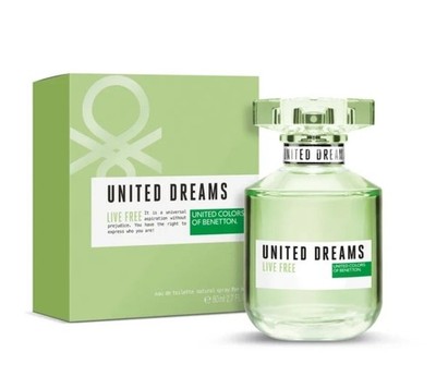 Benetton UNITED DREAMS LIVE FREE 2.7 oz / 80 ml EDT New in Box