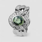 925 Sterling Silver Fine Jewelry Rings Forest Green Tourmaline 0.95Ct Size 5