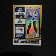 2023 Panini Contenders Optic - Season Ticket Mac Jones #38 Gold Prizm /50