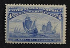 CKStamps: US Stamps Collection Scott#233 4c Columbian Mint NH OG Lightly Crease