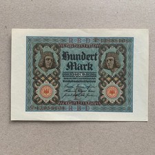 Germany 100 Mark Banknote 1920 P69b UNC German Currency Paper Money B999