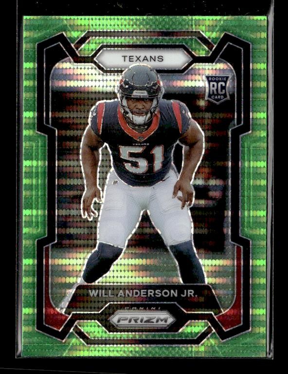 2023 Panini Prizm #342 Will Anderson Jr. Rookie Neon Green Pulsar Houston Texans
