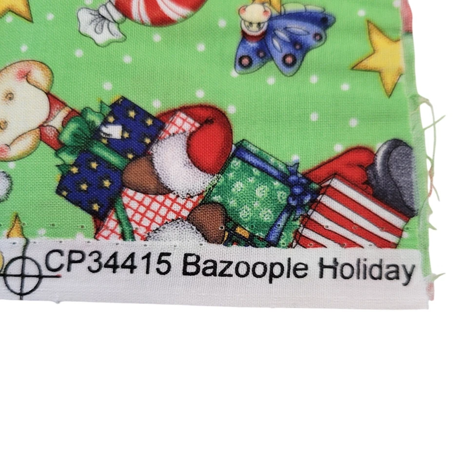 Bazoople Christmas Fabric Springs Creative 22x44 Animals Candy Star Cotton Quilt - Image 4 of 4
