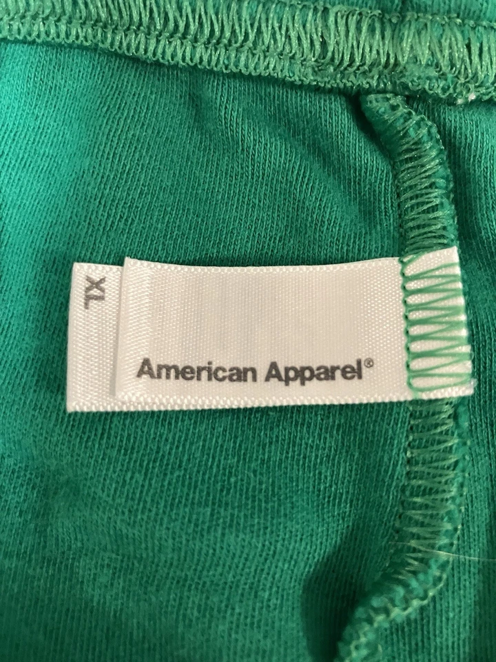 American Apparel Combed Cotton Classic Green Mustache Running Shorts Women XL - Image 3 of 3