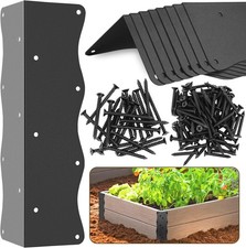 8-Pack Heavy-Duty Metal Corner Brackets for Raised Garden Beds 11"x3"x3" - L-...