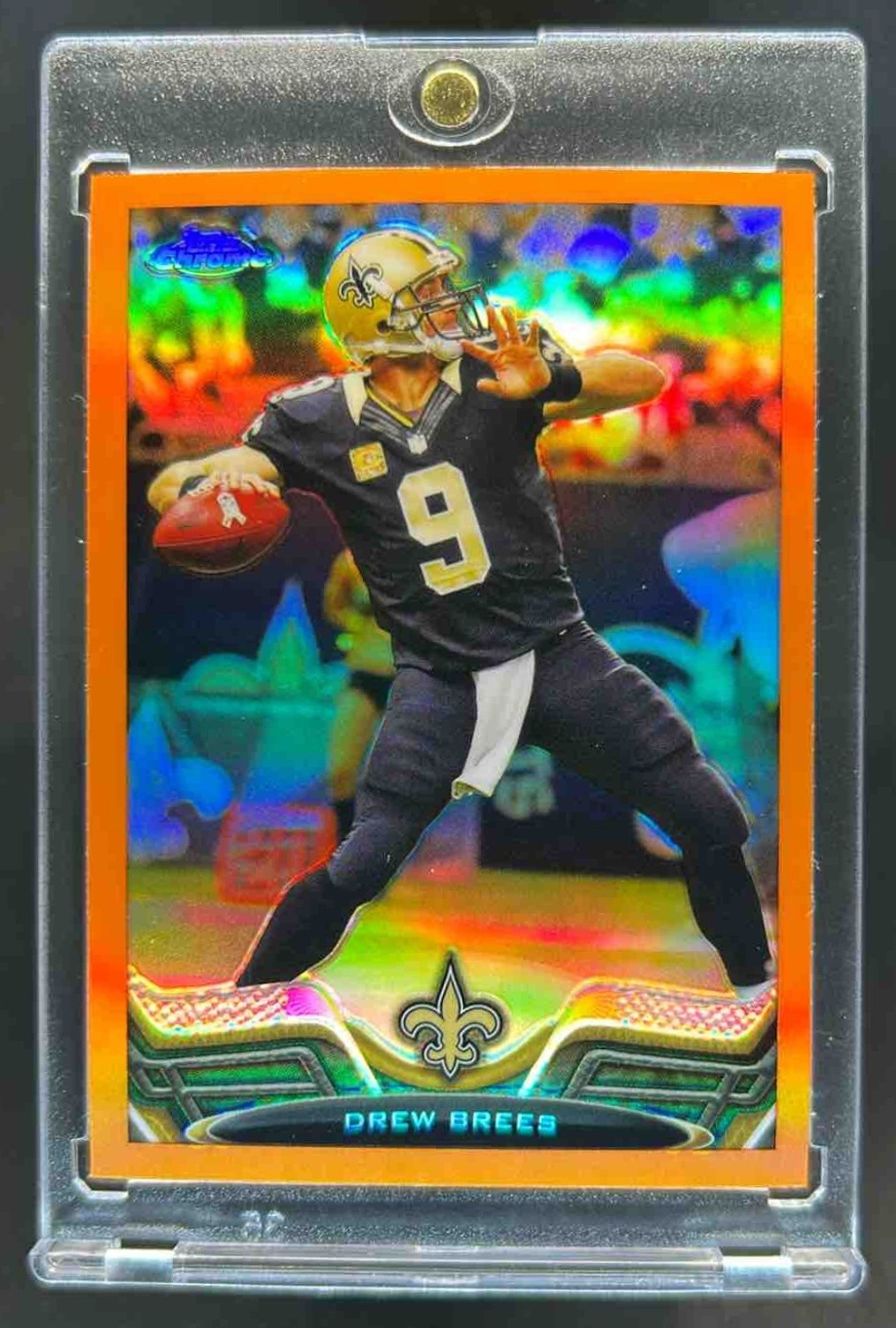 2013 Topps Chrome Drew Brees Orange Refractor #25 Saints