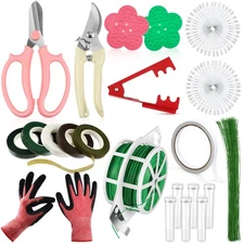 121 Pcs Floral Arrangement Tool Kit Rose Thorn Pruner Trimmer Gloves 22/26 Ga...