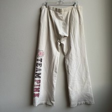 Vintage Y2K Victoria's Secret Cream Pink Flare Sweat Pants Size Small Fits Large