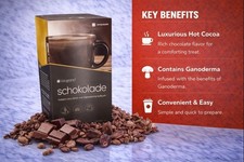 NUOVO GANOCAFE CIOCCOLATO CACAO CALDO CON GANODERMA 20 BUSTINE GANO EXCEL 