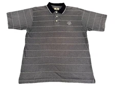 Cutter & Buck Polo Shirt Men’s L Westchester Country Club Gray Striped FLAW