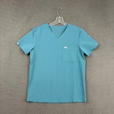 FIGS Nurse Scrub Shirt Adult Small Blue Pockets Workwear Casual Everyday
