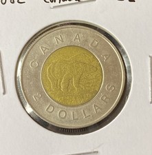 2002 Canada $2 Bi-Metallic Coin Polar Bear Free Shipping