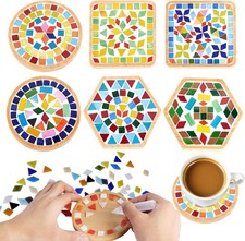 CaiyiDiyue 6 Sets DIY Glass Mosaic Tiles for Crafts  Mixed Color Mosaic Kits wi