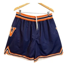 19Nine Hardwood History Virginia Wildcats Basketball Shorts Orange White Navy XL