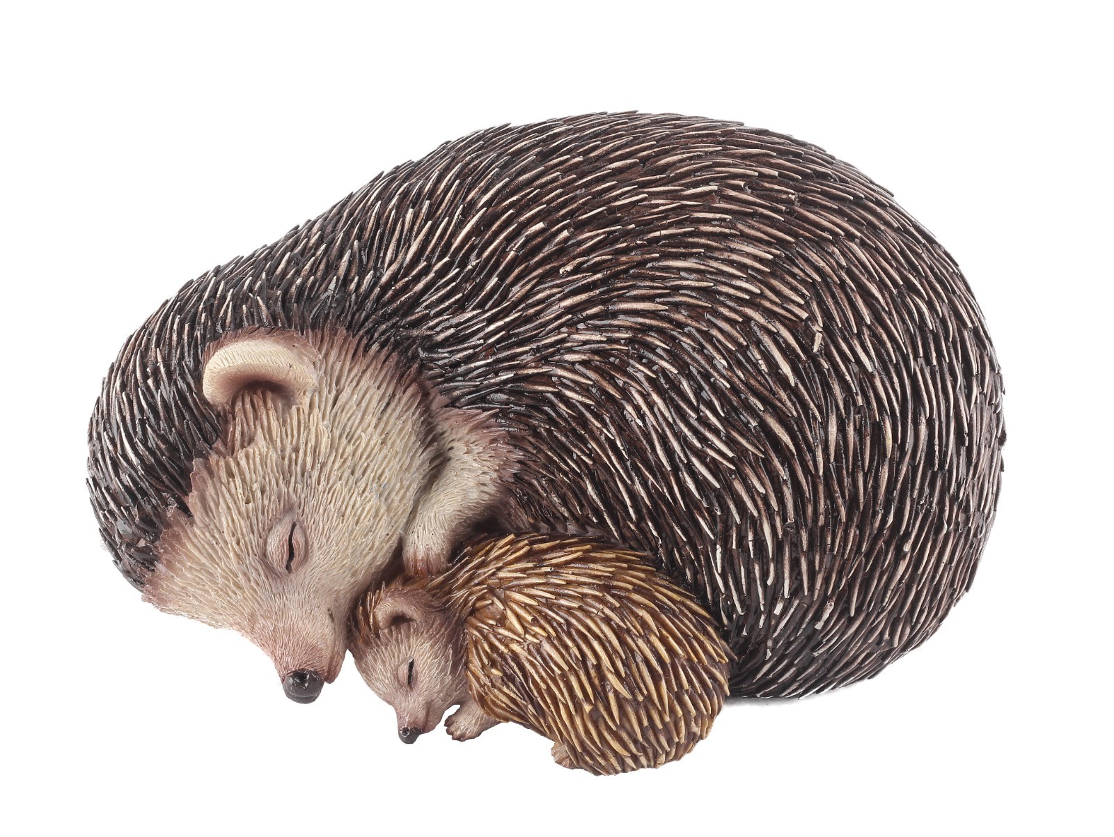 Garden Creations Mum & Baby Hedgehogs Sleeping. Well Detailed Resin Animal 20L