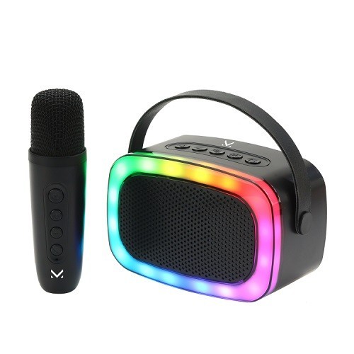 CASSA ALTOPARLANTE MAJESTIC  KARA-OK PORTATILE CON MICROFONO WIRELESS LUCI-LED