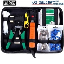 Rj45 Crimping Tool Kit Set For CAT5/CAT6 Lan Cable Tester Network Repair Tool US