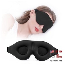Sleep Mask for Side Sleeper, Complete Light Blocking 3D Sleeping Eye Black