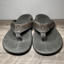 Vionic Tide Sandals Men Size 10 Grey Brown Summer Comfort Casual Beach Flip Flop