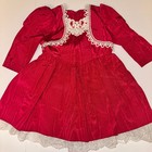 VTG JESSICA MCCLINTOCK GUNNE SAX Dress Girls 4 IDARK PINK MOIRE TAFFETA jacket