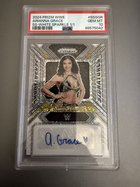 2024 Panini Prizm WWE ARIANNA GRACE White Sparkle AUTO 1/1 PSA 10 Gem Mint