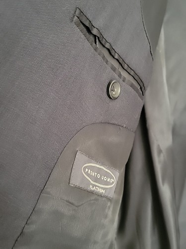 PRONTO UOMO PLATINUM Men's 50 Long Blue 100% Wool 2 Piece Suit W/ Pants 40x31 - Picture 12 of 24