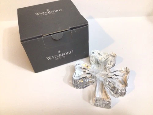 VTG Waterford Crystal 3 Leaf Shamrock Paperweight Ireland Personalized “READ”