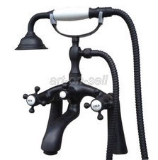 Black Oil Rubbed Bronze Deck Mount Bathtub Clawfoot Faucet w/ Hand Shower atf510