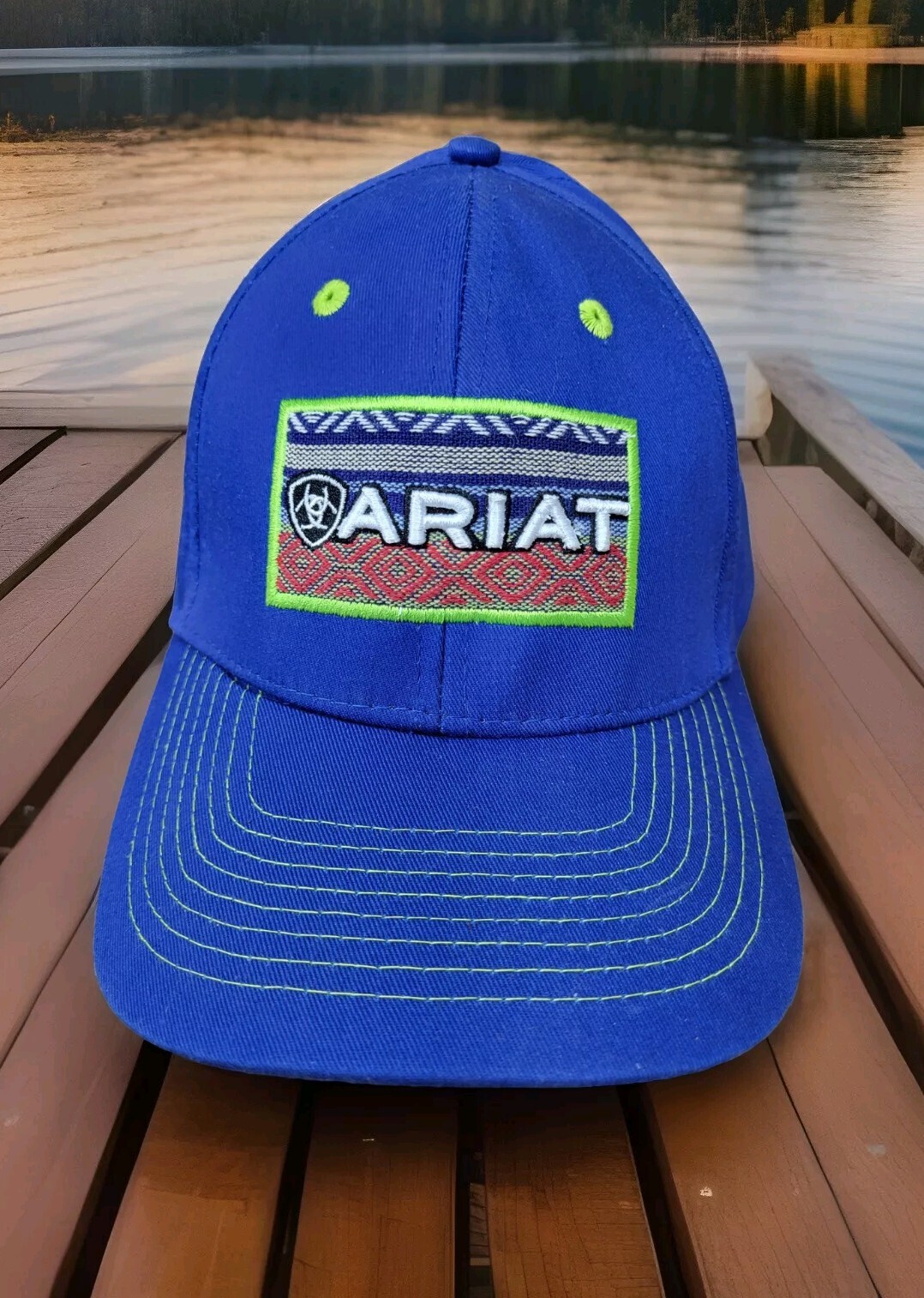 Ariat Baseball Cap Hat Strap Western Patch Blue A… - image 1