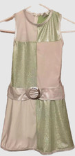 A WISH COME TRUE GIRLS LC LIME GREEN AND WHITE DANCE COSTUME PREOWNED