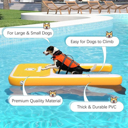 Dog Ramp Ladder for Pool Boat Sea Claw Friendly 50lb Dogs Inflatable Non-Slip - Picture 6 of 7