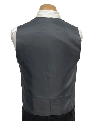 Perry Ellis Men's Tuxedo Vest & Bow Tie Set Grey Dark Silver Size ML Tall - Picture 4 of 5