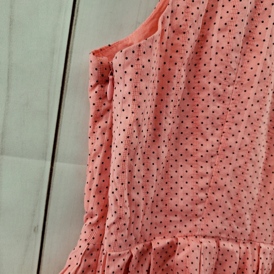 MOULINETTE SOEURS Shift Dress Womens 2 Knee Polka Dot Sleeveless Side Zip - Image 4 of 4