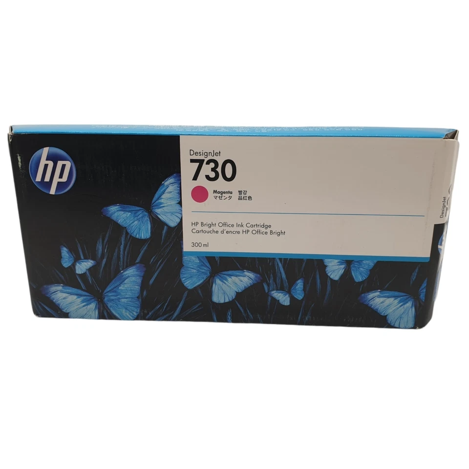 HP 730 Magenta Ink Cartridge P2V69A Genuine Original 300ml Red Designjet T1600 - Image 2 of 4