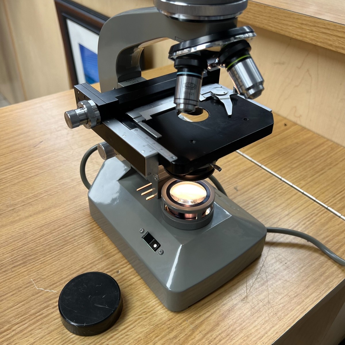 OLYMPUS - WoodChop Olympus KHC Microscope IN WOOD CASE w/ Lenses | eBay