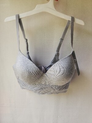 Paramour Womens Gray Bra Wire Free Seamless Lightly Lined Size Small