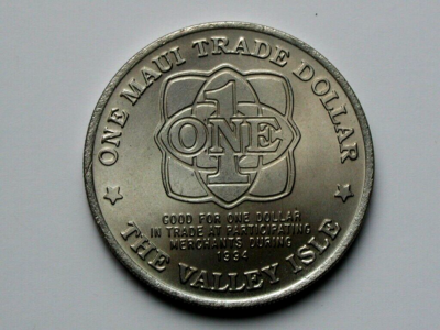 1994 Maui HAWAII Municipal Trade Dollar Token with Dolphin (Ocean