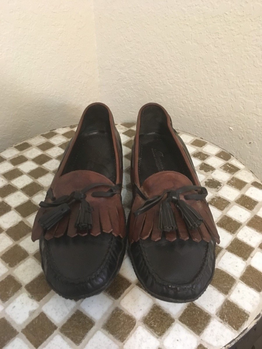 BROWN BLACK SALVATORE FERRAGAMO DRIVING SHOES 10.5 M 43.5  display picture 2