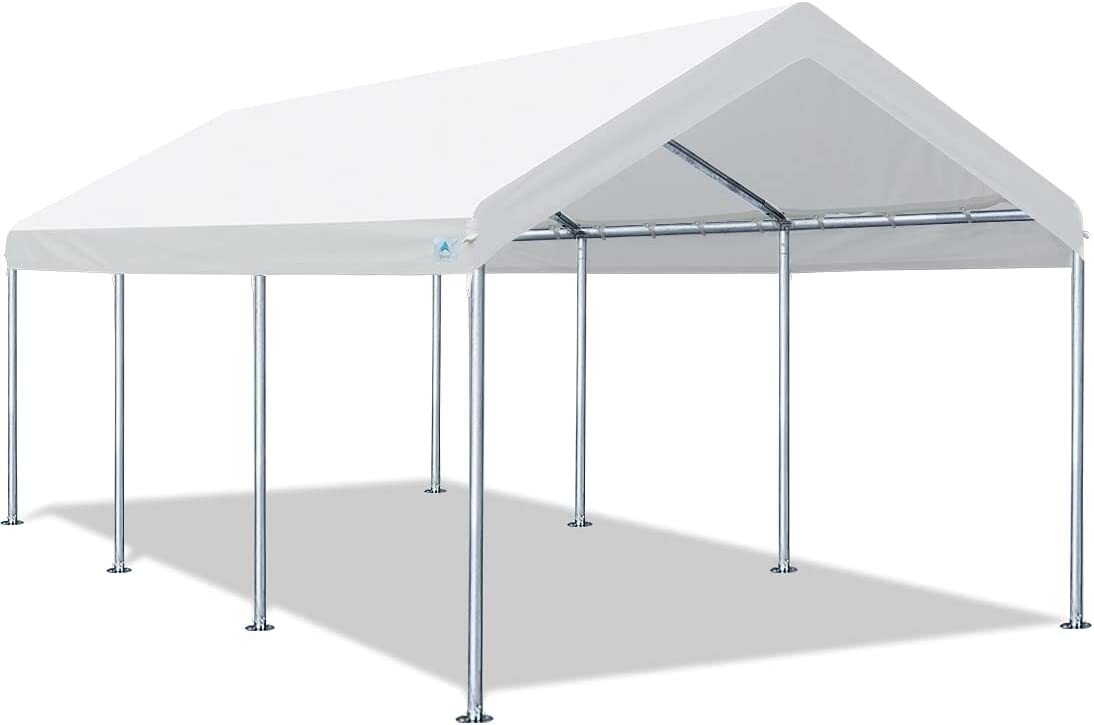 ADVANCE OUTDOOR Heavy Duty Steel Frame 10X20FT Carport Canopy Car Shelter Garage