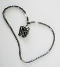 VINTAGE BLACK HEMATITE NECKLACE CHOKER BEAUTIFUL ELEPHANT FIGURINE DESIGN — photo 3
