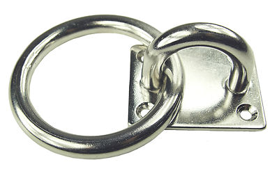Edelstahl V4A Wandhaken mit Ring,  D10, 60 x 48 mm, Deckenhaken, Halterung Haken