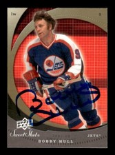 BOBBY HULL 2007-08 SWEET SHOT HOCKEY #58 SIGNED - WINNIPEG JETS - HOF