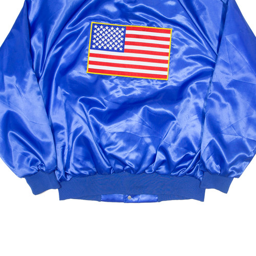 Chaqueta de satén vintage AUBURN SPORTSWEAR Shell azul nailon años 90 para hombre XL - Imagen 6 de 8